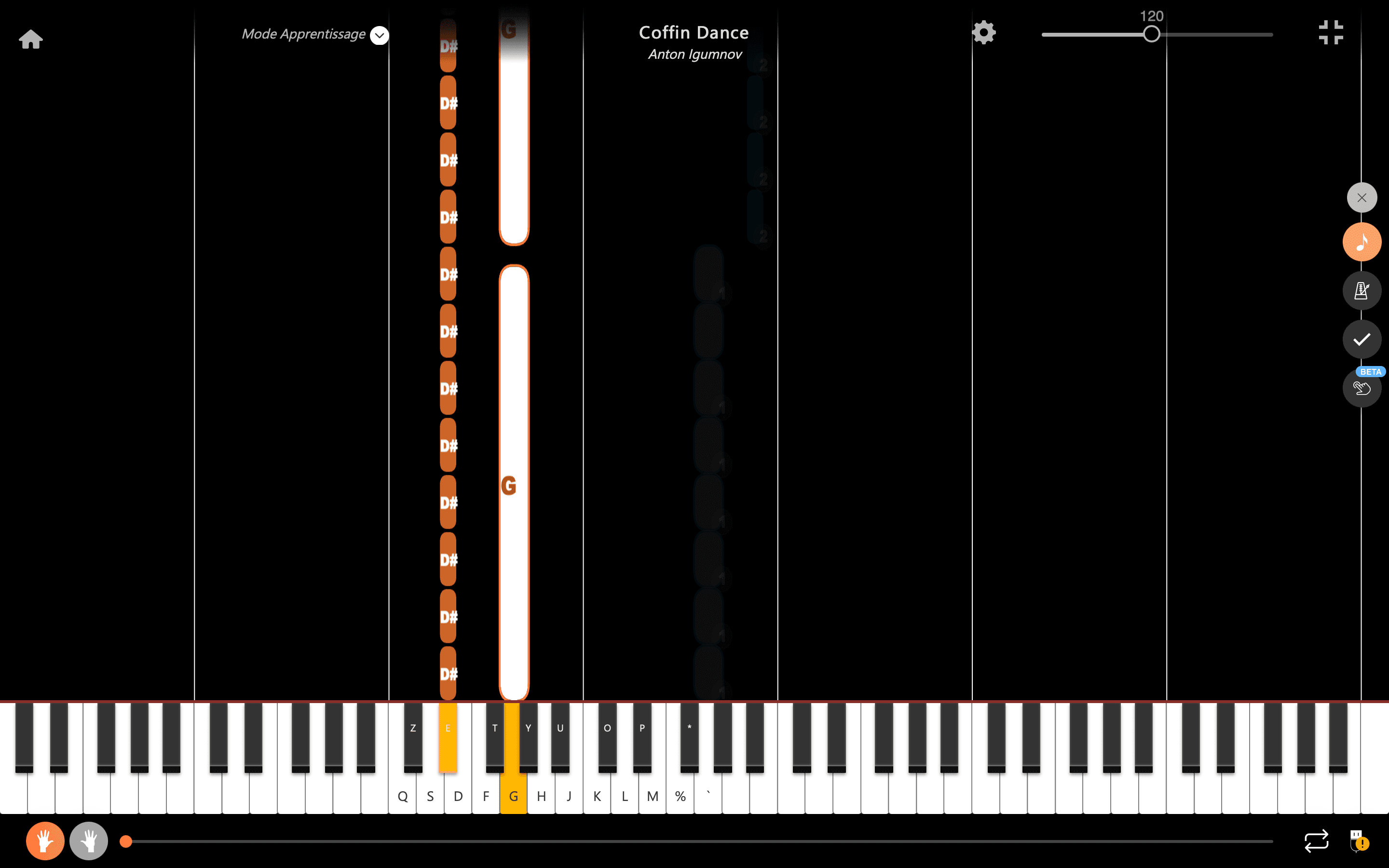 coffin dance piano notas mano izquierda