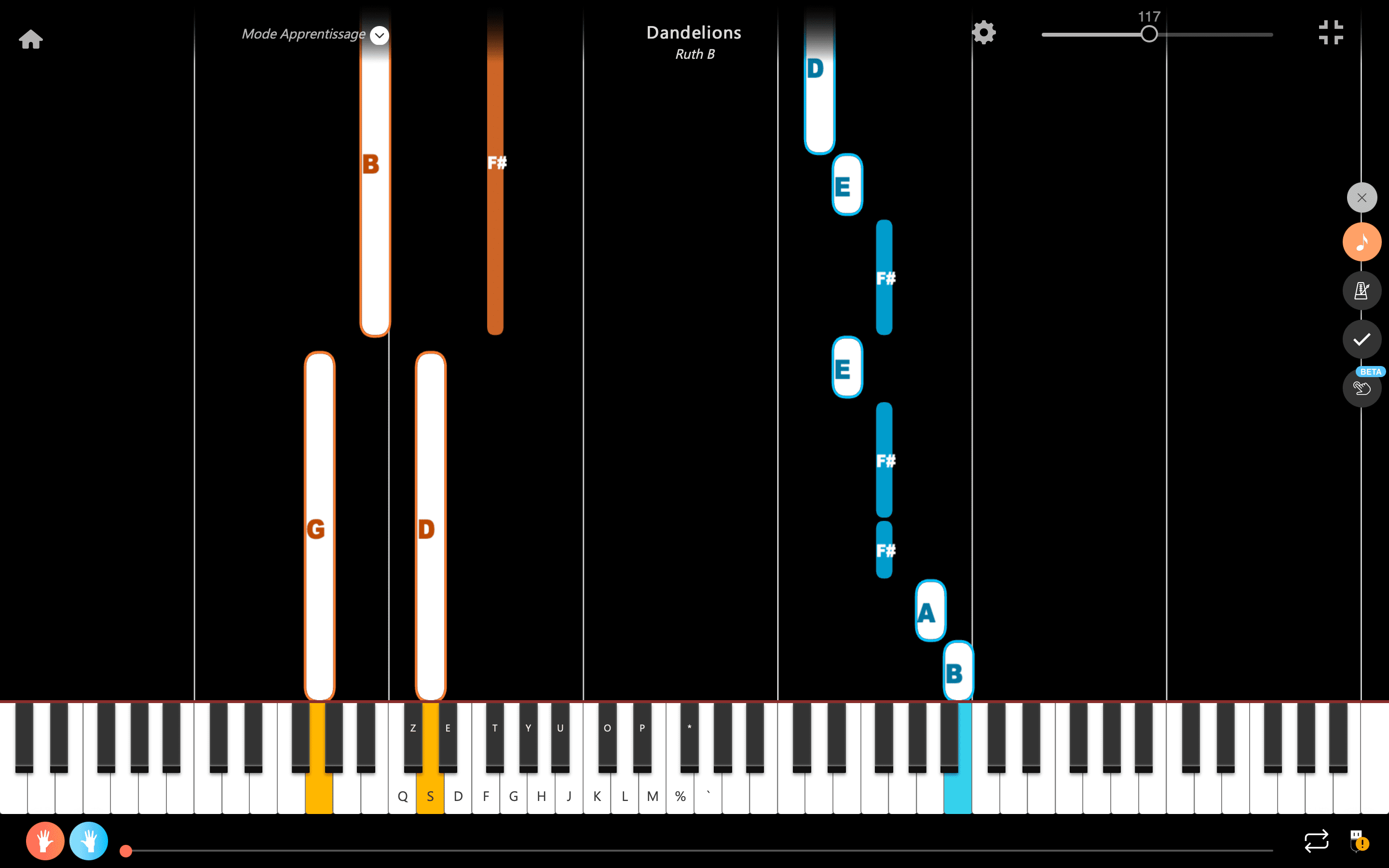 dandelions piano notas dos manos