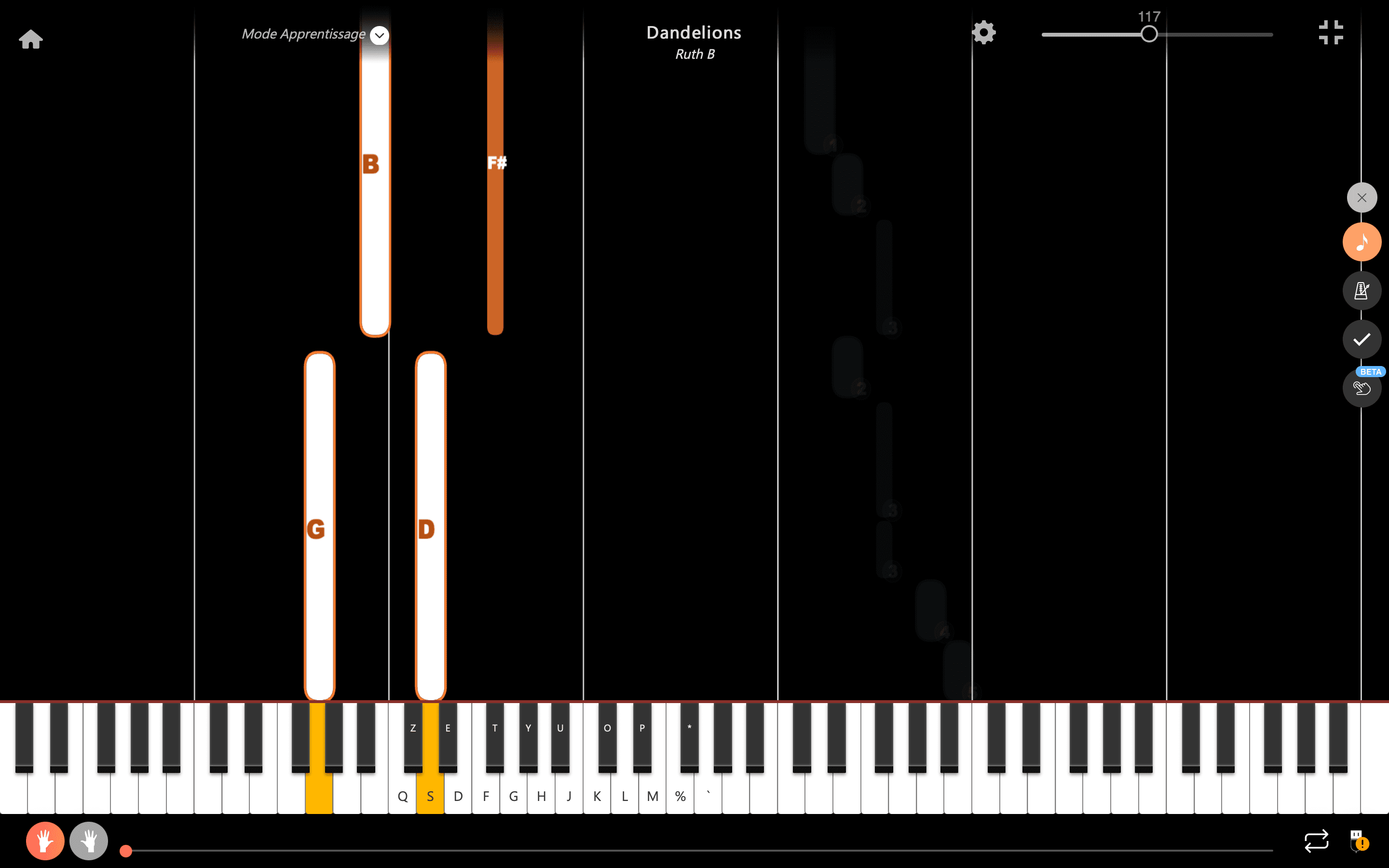 dandelions piano notas mano izquierda