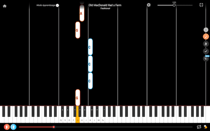 dans la ferme de mathurin notes piano deux mains