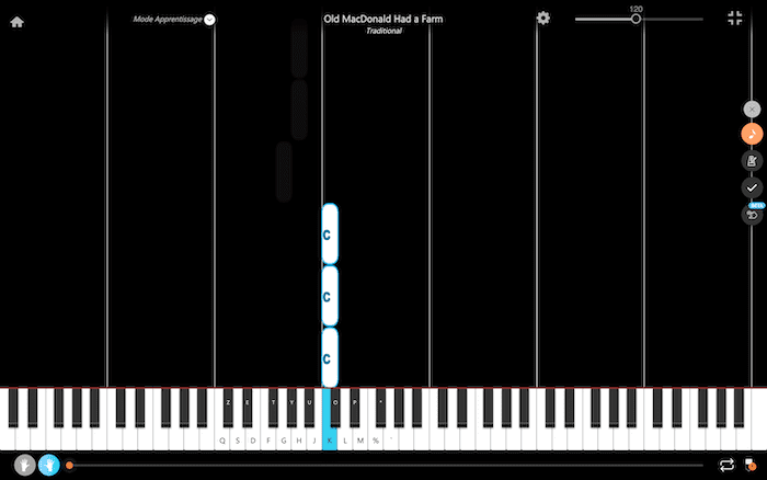 dans la ferme de mathurin notes piano main droite