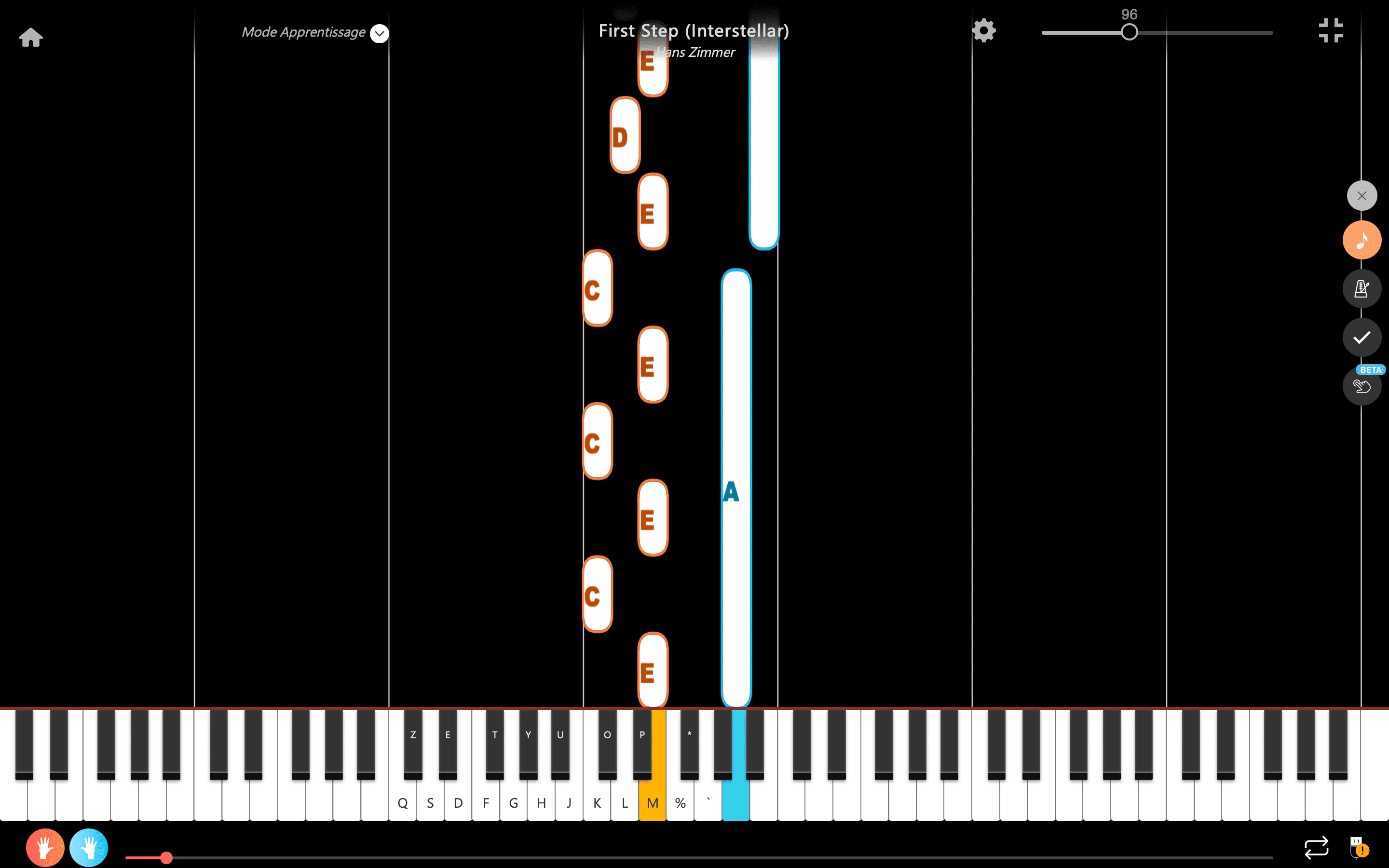 first step pianoforte note due mani