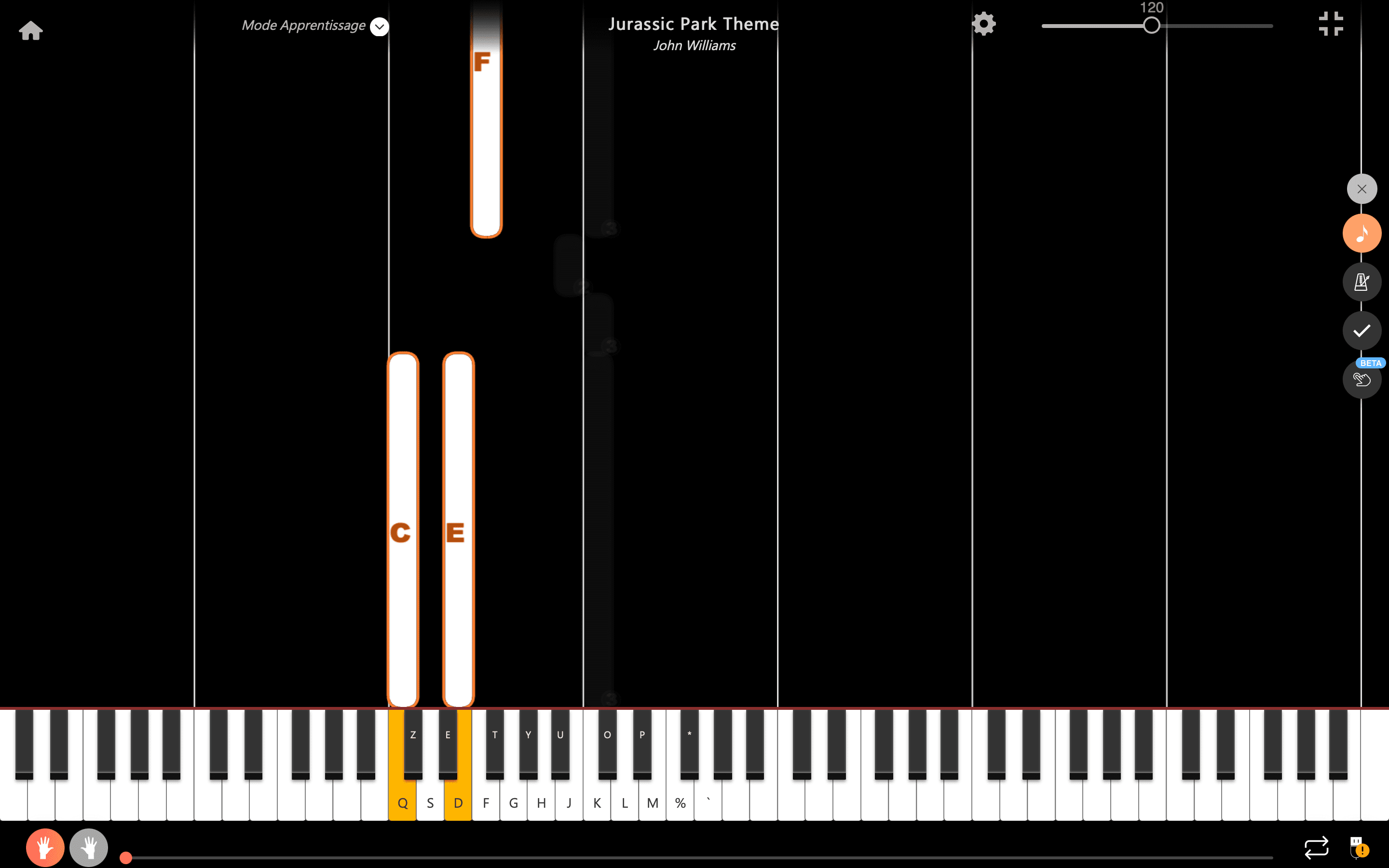 jurassic park theme piano notas mano izquierda