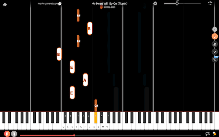 my heart will go on piano noten buchstaben linke Hand