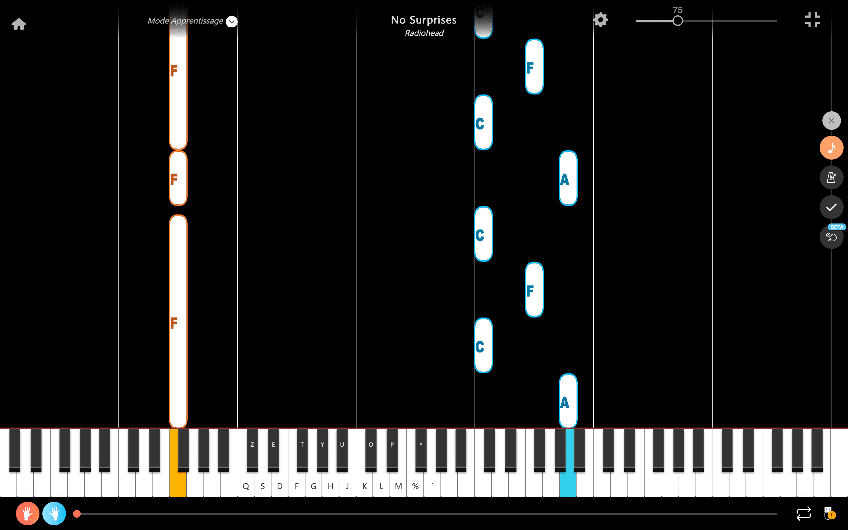 no surprises piano notes both hands