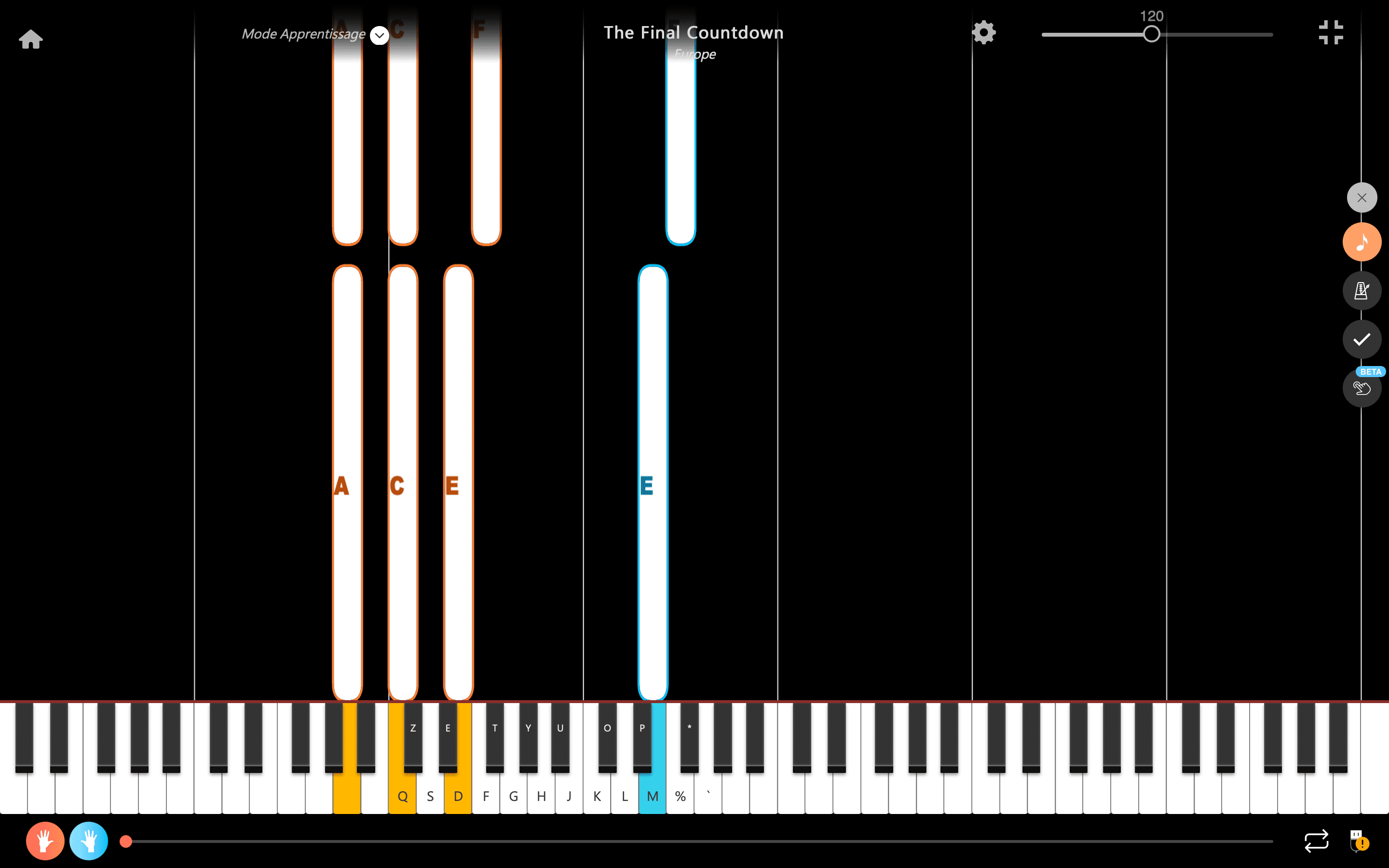 the final countdown pianoforte note due mani
