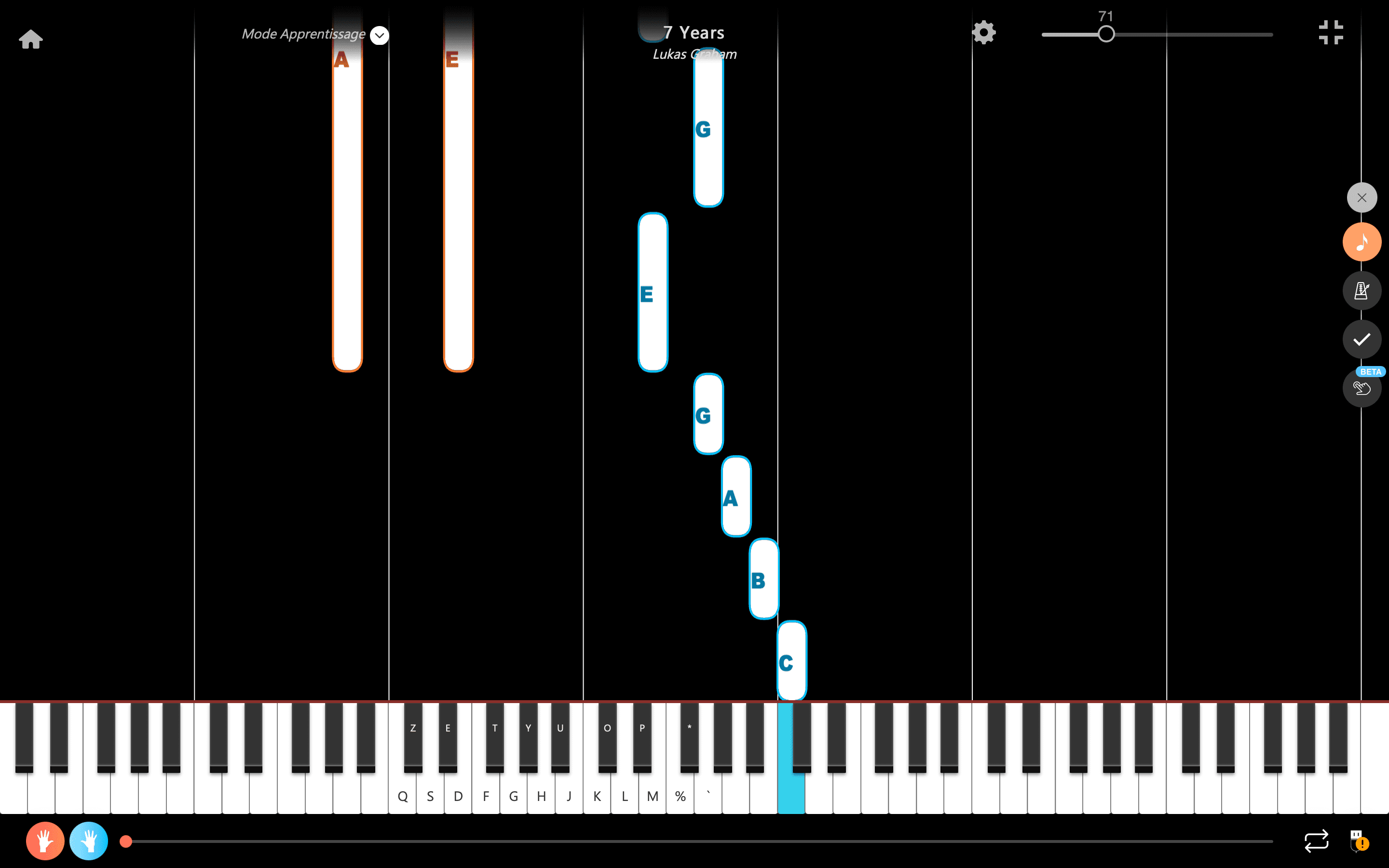 7 years piano noten buchstaben zwei Hände