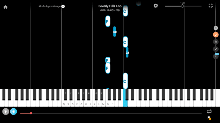 axel f piano noten buchstaben rechte Hand