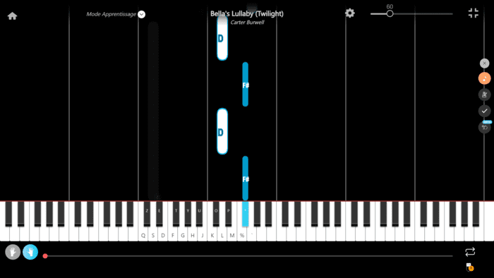 bella's lullaby piano noten buchstaben rechte Hand