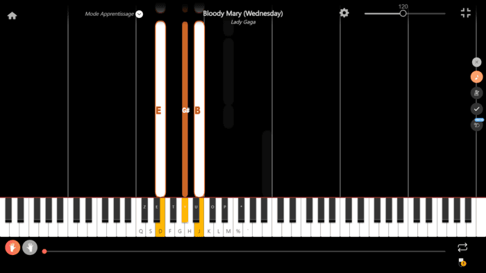 bloody mary piano notas mano izquierda