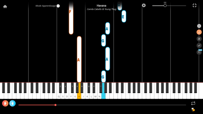 Havana piano noten buchstaben zwei Hände