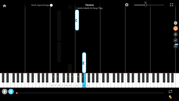 Havana piano noten buchstaben rechte Hand