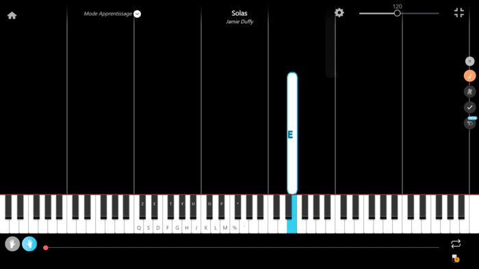 solas piano notas mano derecha