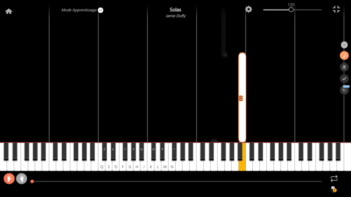 solas piano notas mano izquierda
