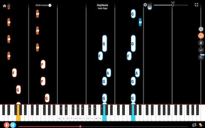 applause lady gaga klavier