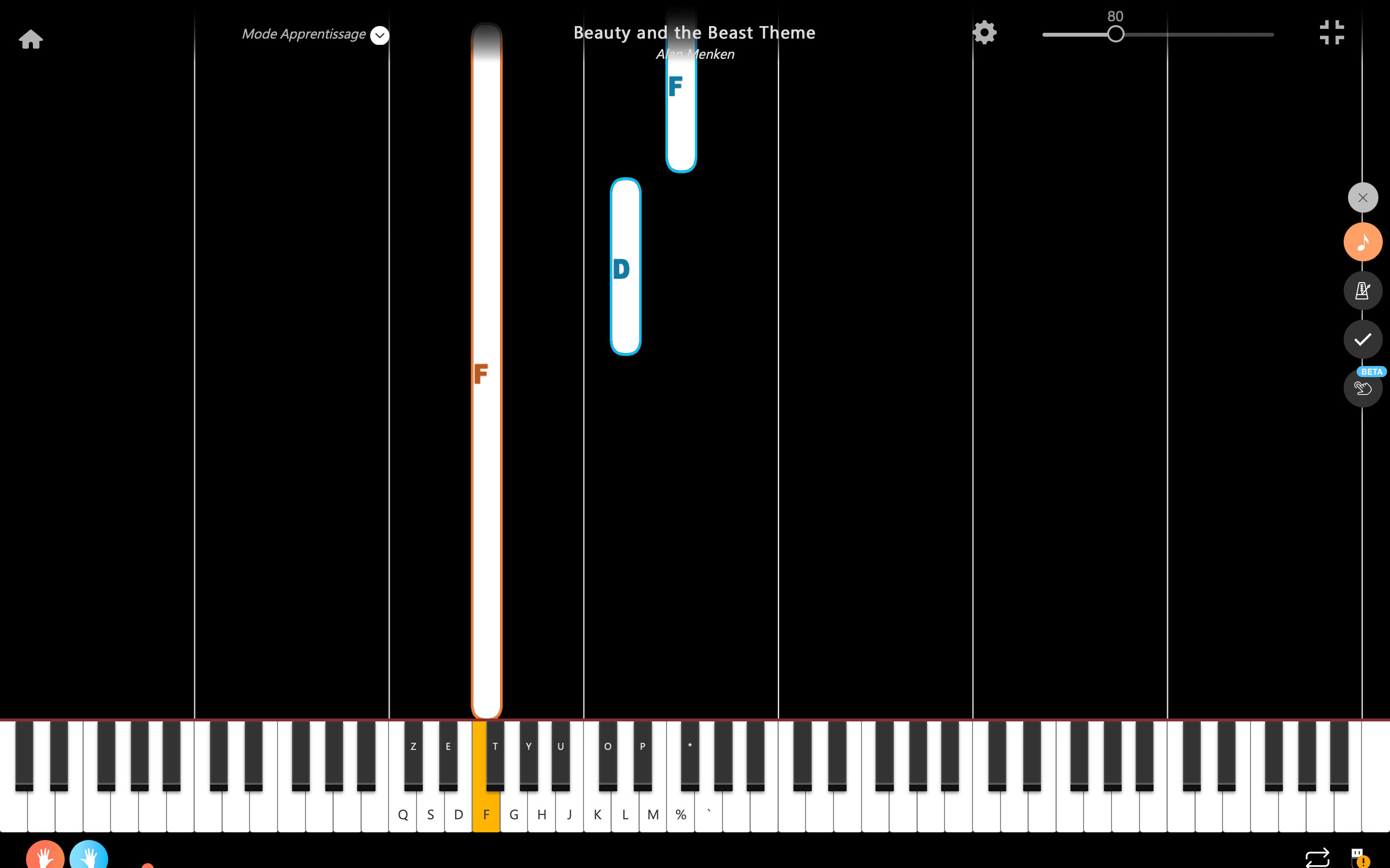 beauty and the beast theme pianoforte note due mani
