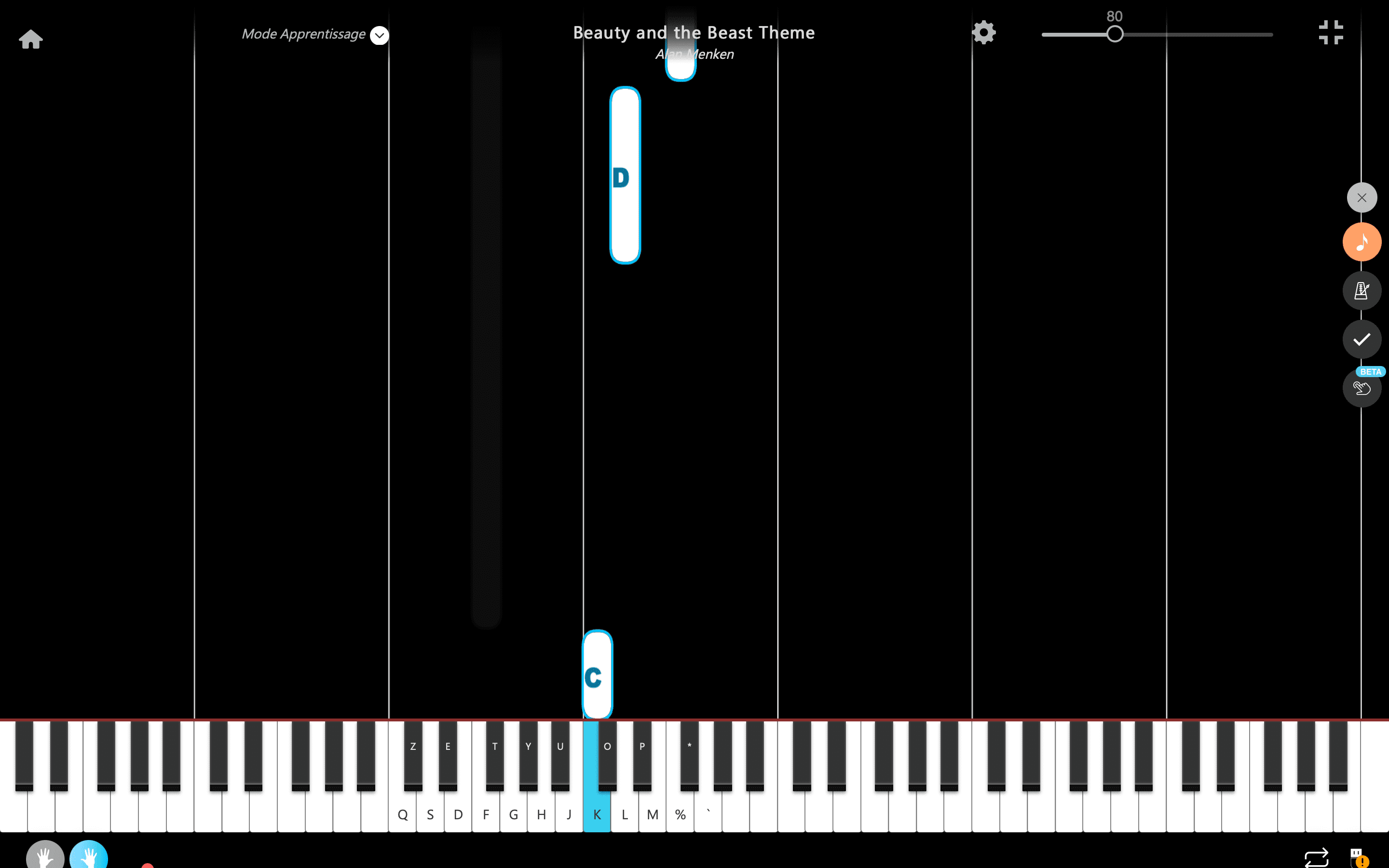 beauty and the beast theme pianoforte note mano destra