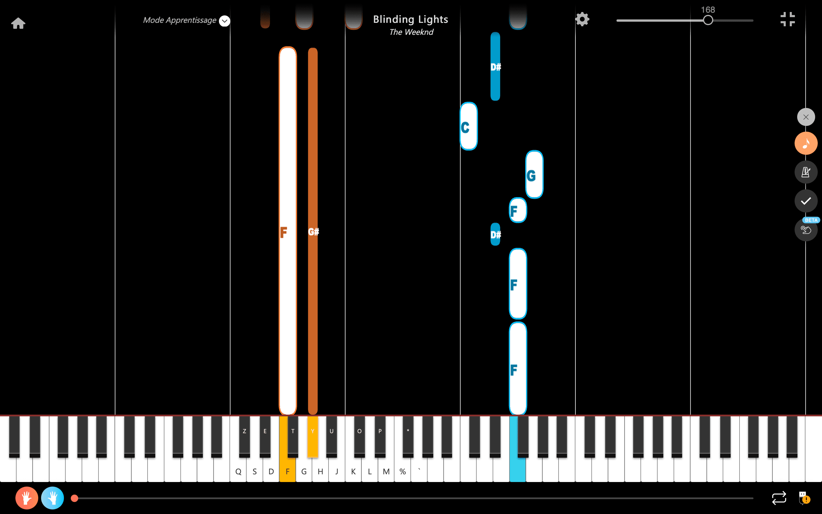 blinding lights piano noten buchstaben zwei Hände