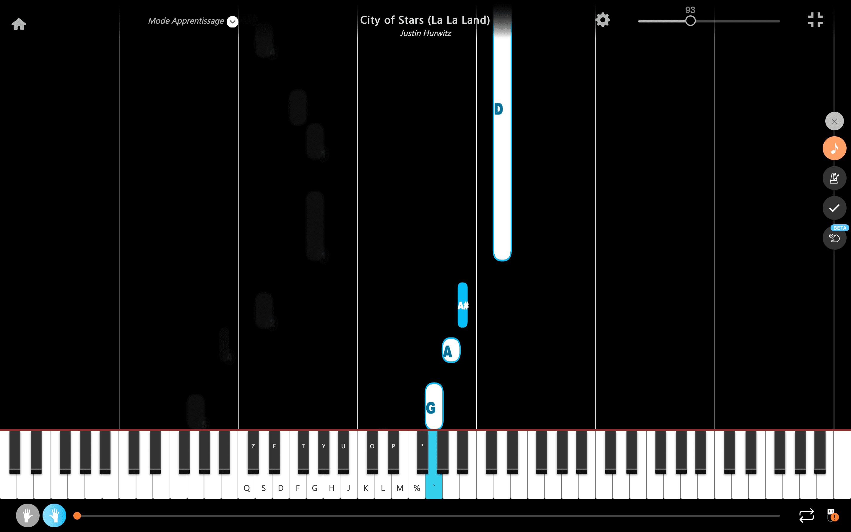 city of stars pianoforte note mano destra