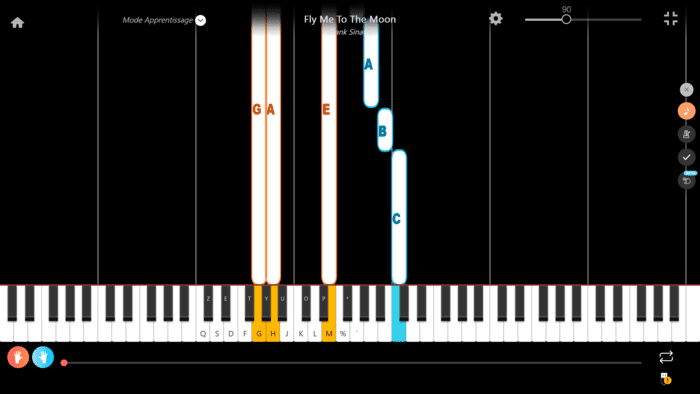fly me to the moon piano notas dos manos