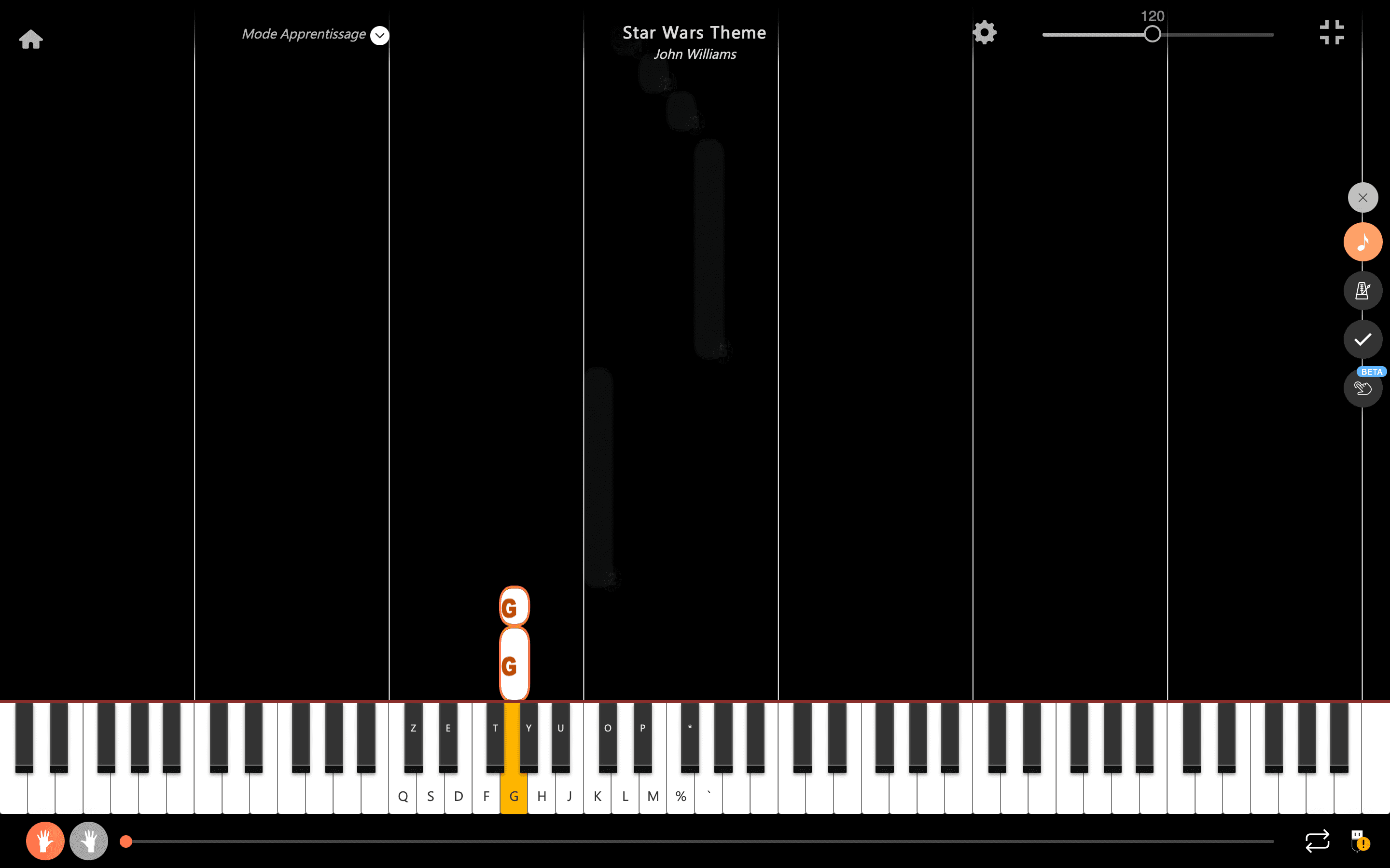 star wars theme notas piano mão esquerda