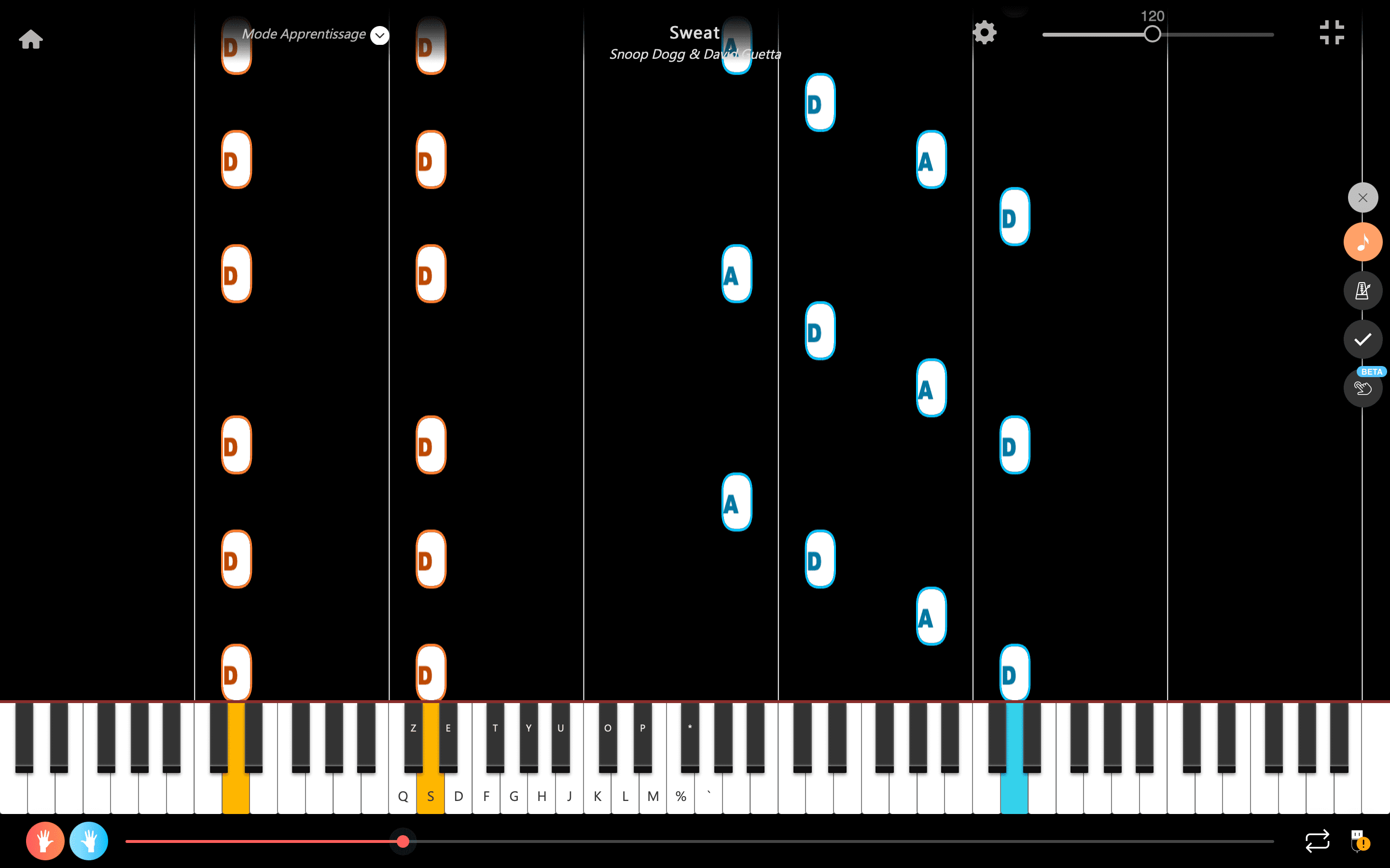sweat notes piano deux mains