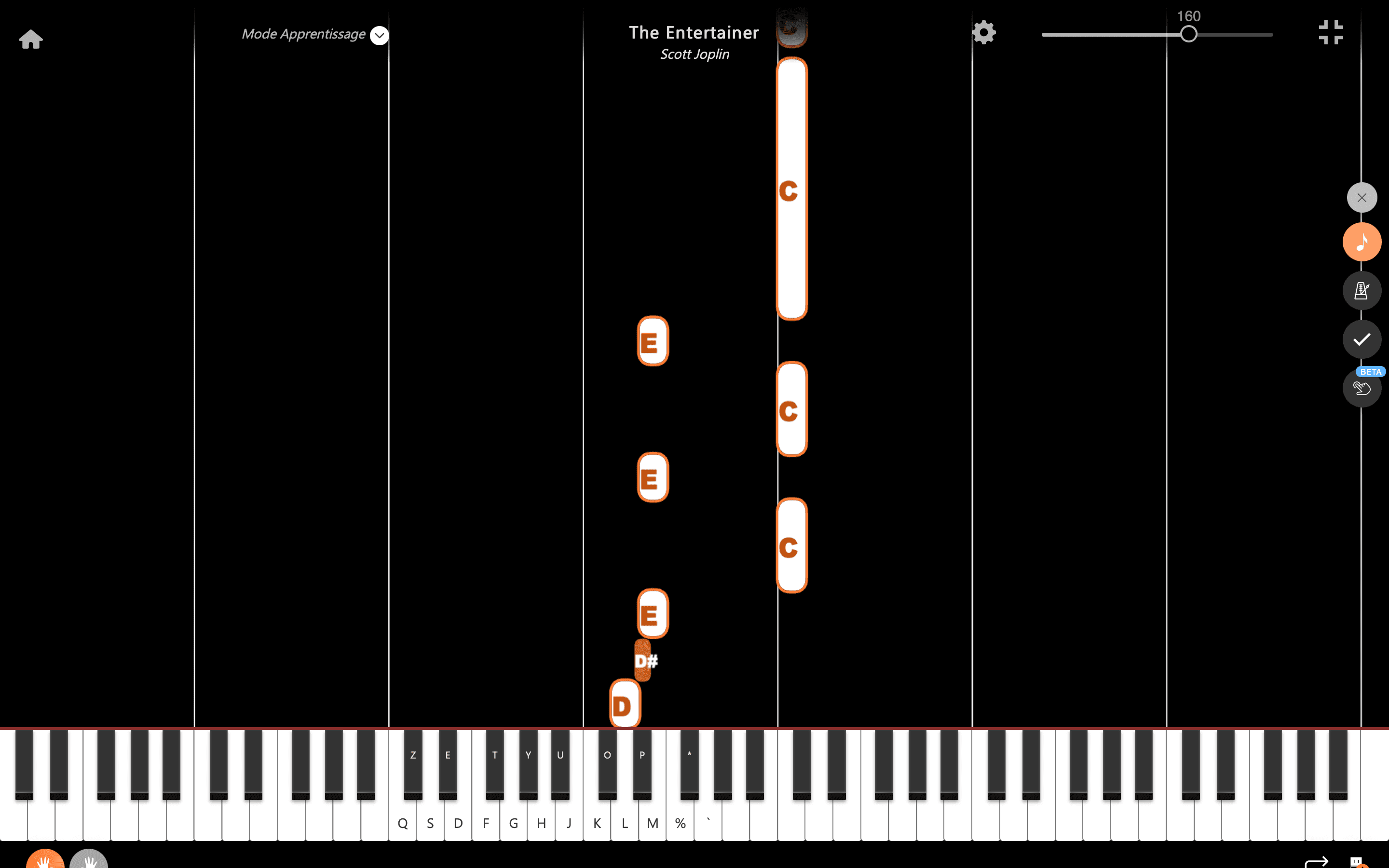 the entertainer piano noten buchstaben linke Hand
