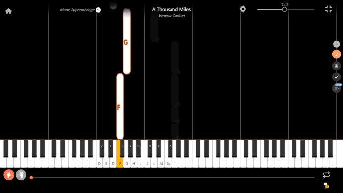 a thousand miles pianoforte note mano sinistra