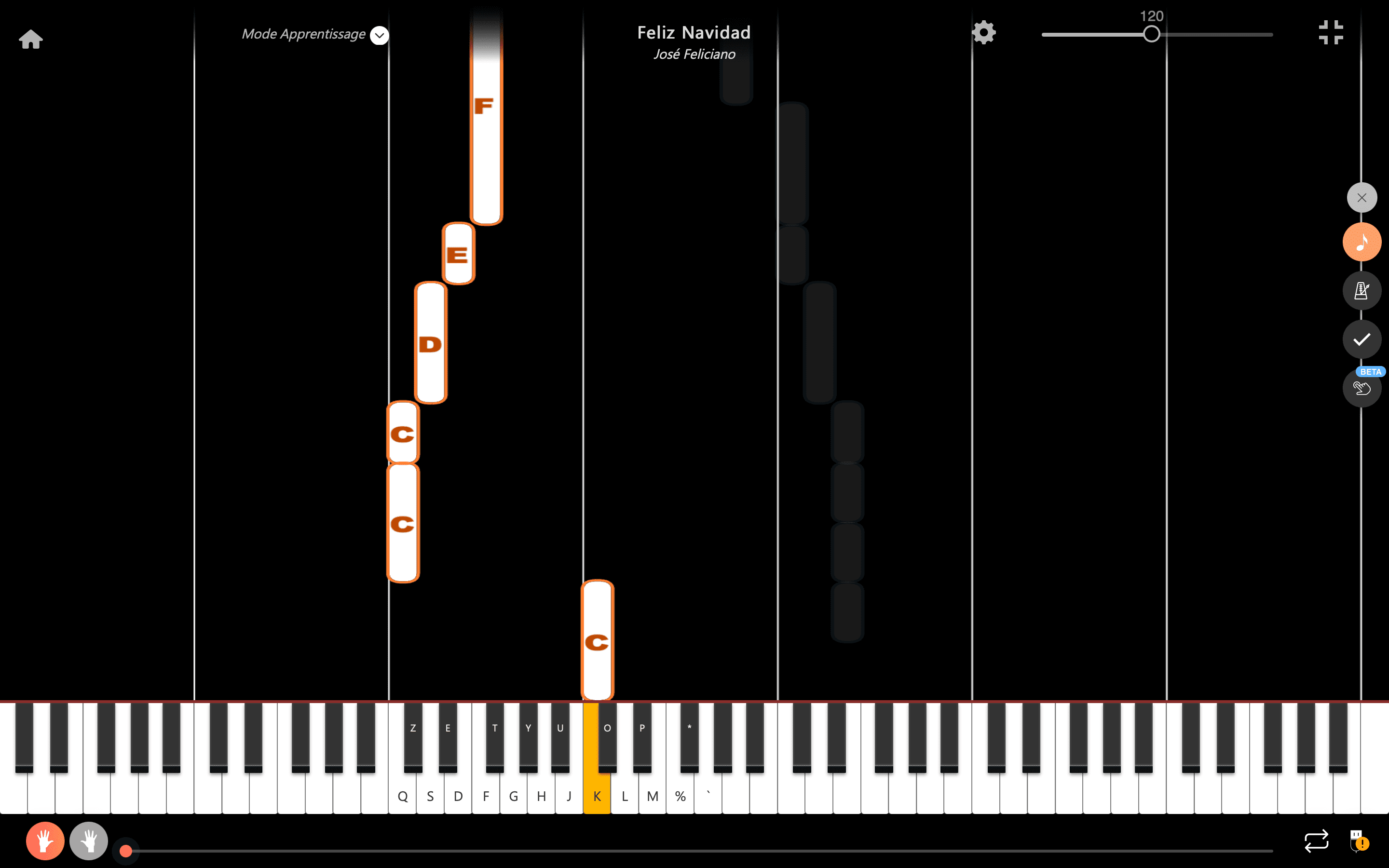 feliz navidad notas piano mão esquerda