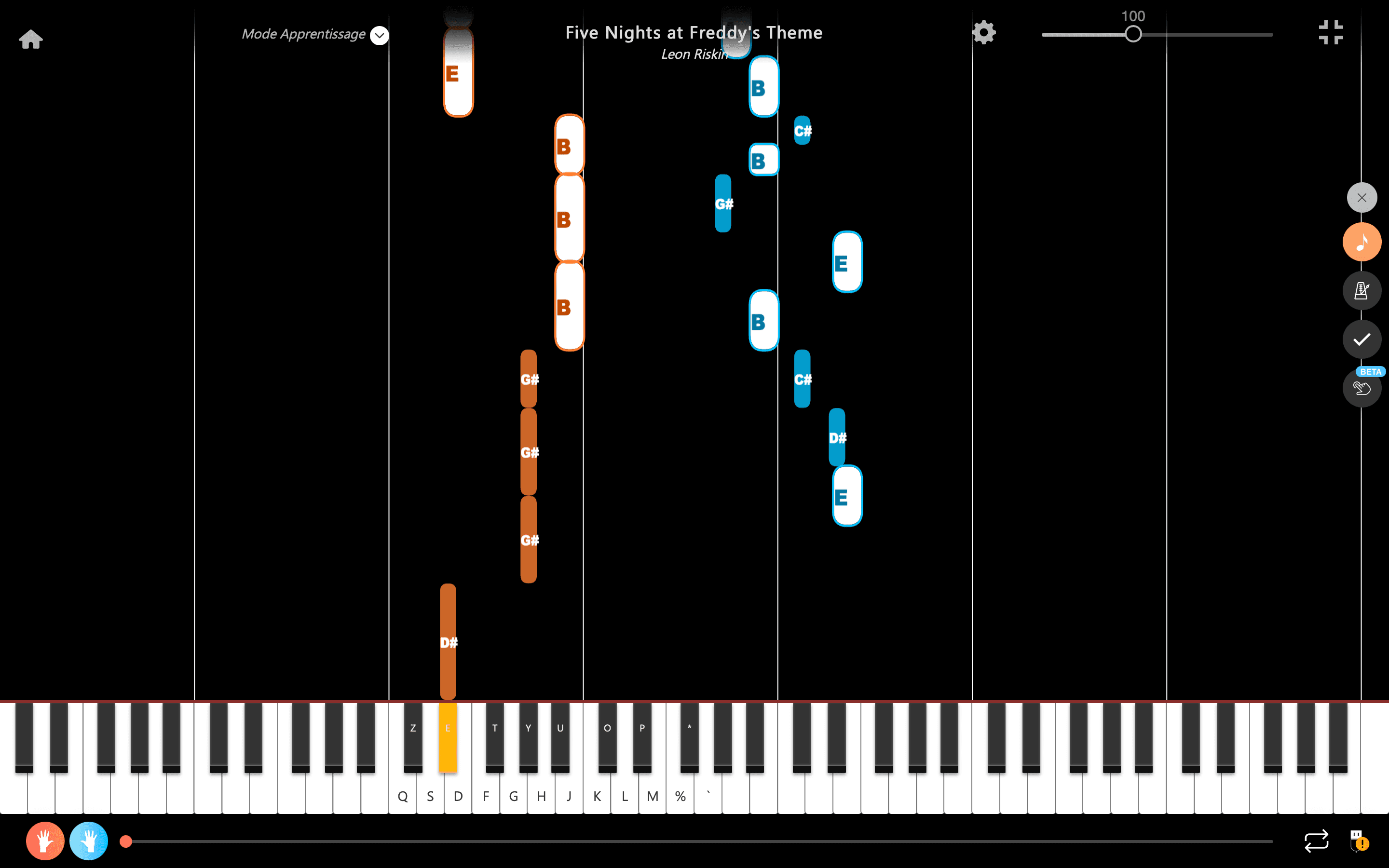 five nights at freddys theme piano noten buchstaben zwei Hände