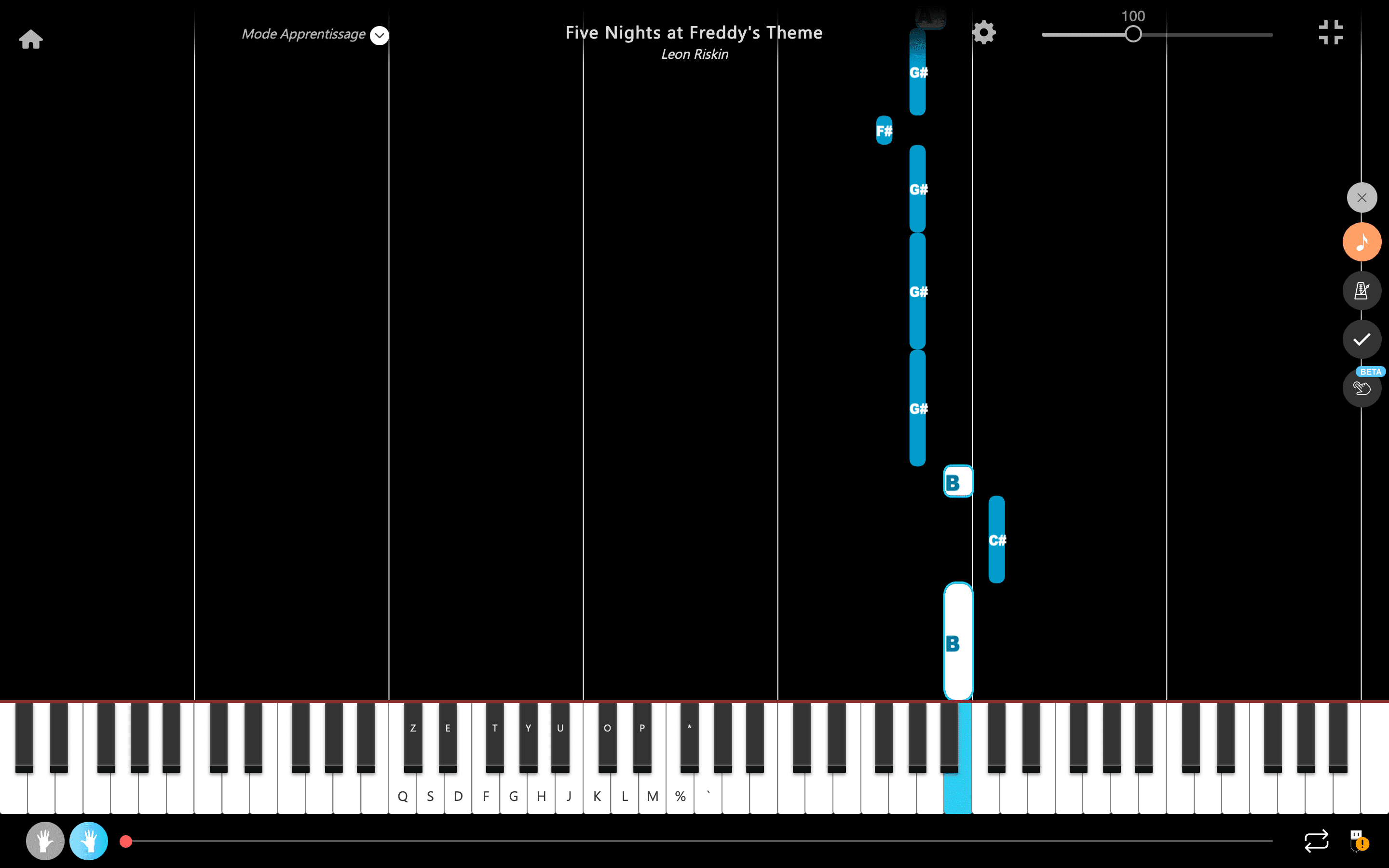 five nights at freddys theme piano noten buchstaben rechte Hand