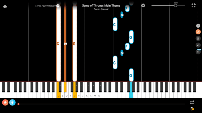 game of thrones piano notas dos manos