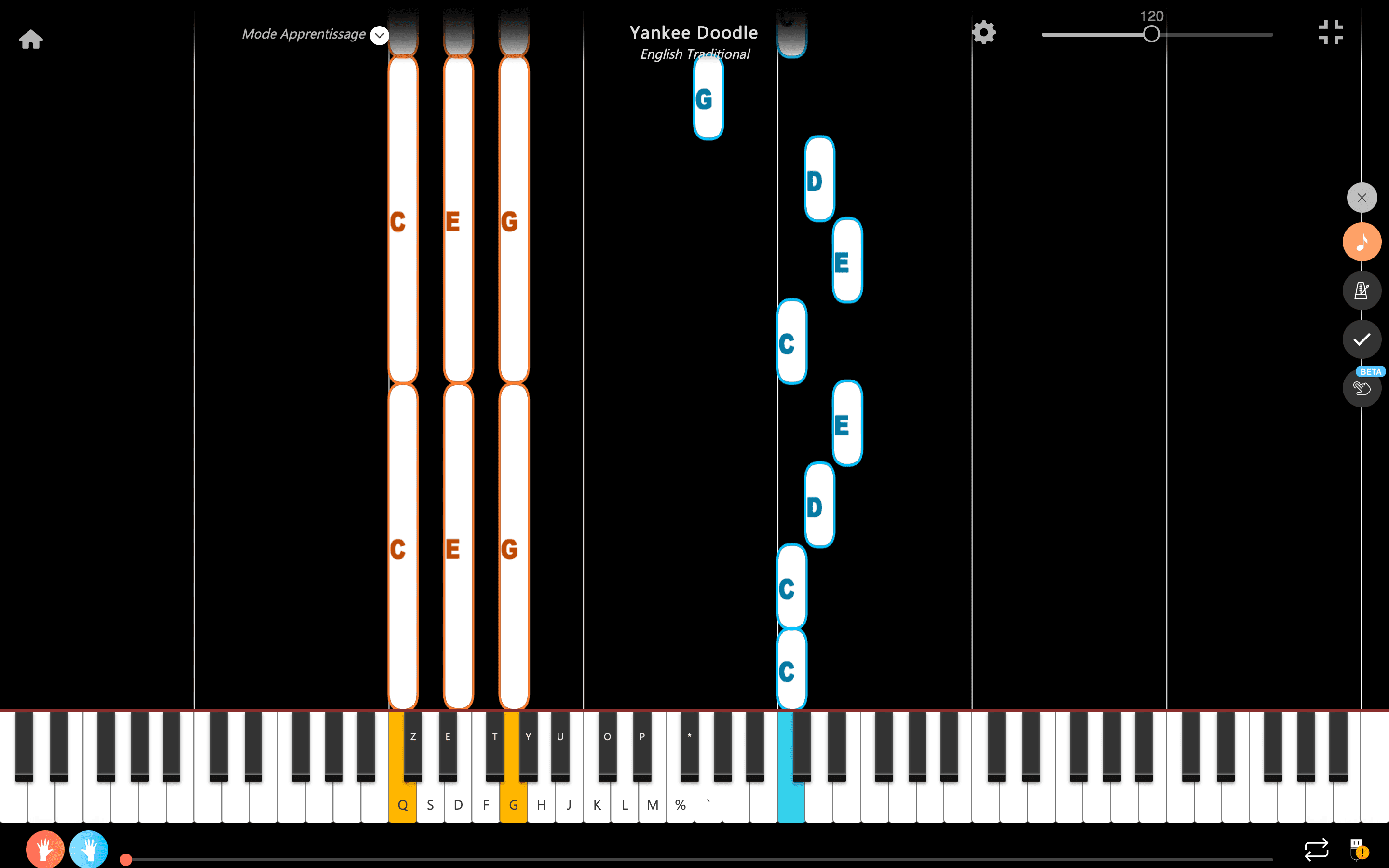 yankee doodle piano notas dos manos