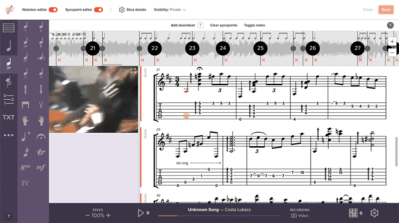 SoundSlice Online-Notensetzer