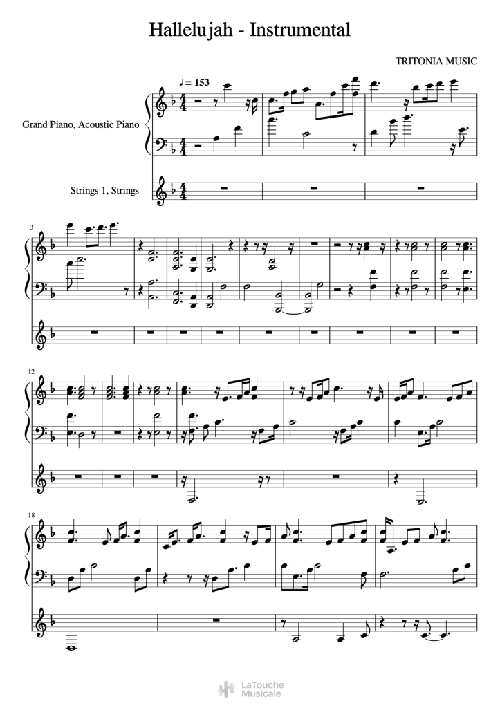 bandconvert hallelujah instrumental tritonia music