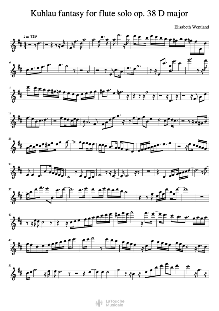 fluteconvert kuhlau fantasy for flute solo op. 38 d major elisabeth wentland