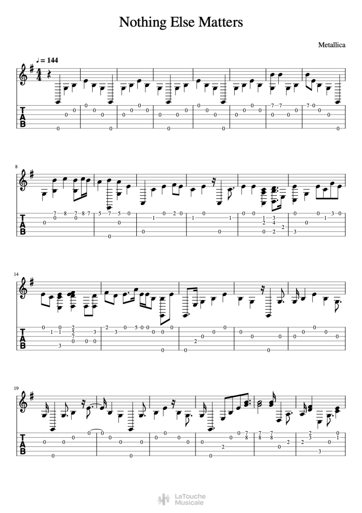 guitarconvert nothing else matters metallica