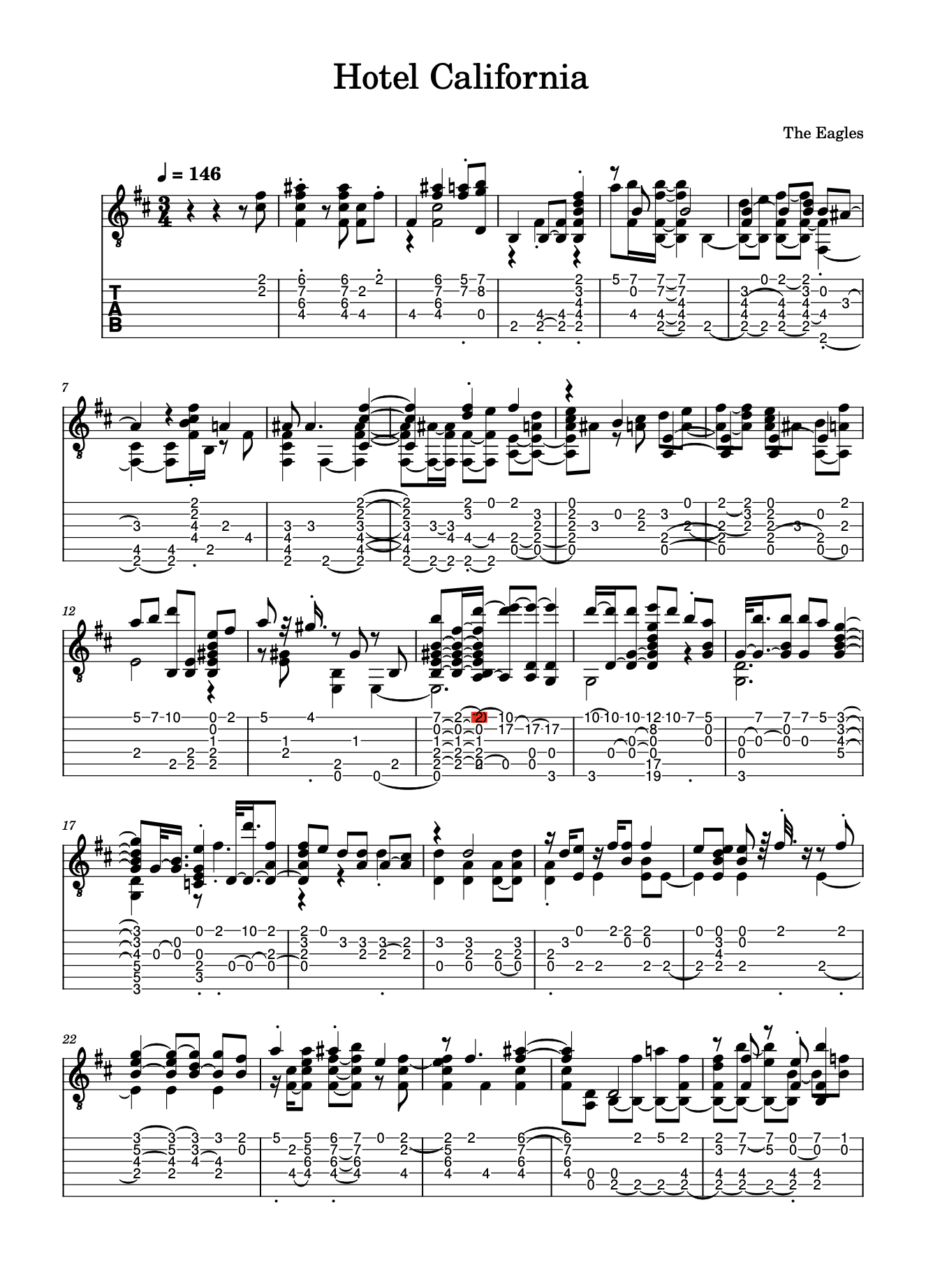 hotel california guitar tabs