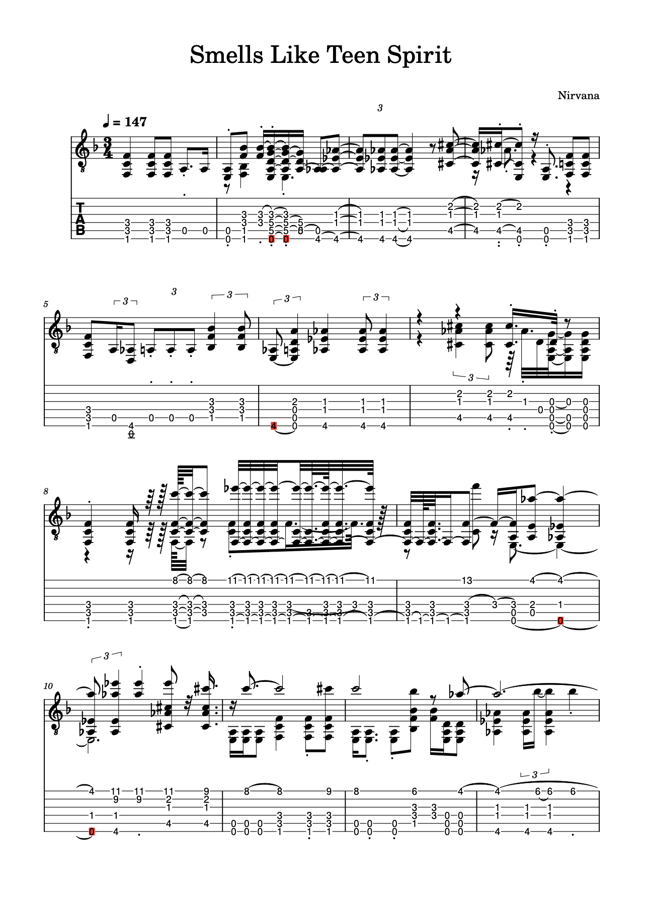 smells like teen spirit guitar tabs