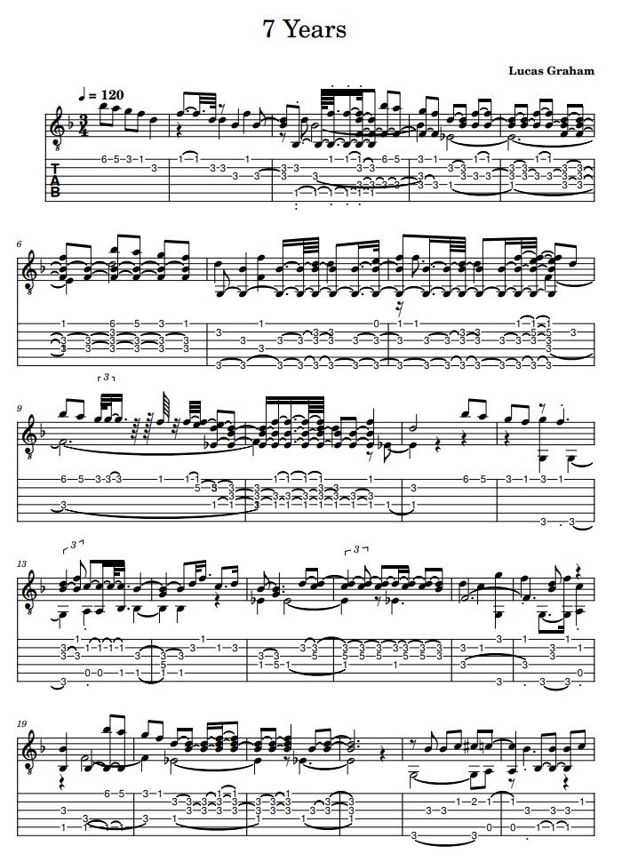 7 years tablature guitare
