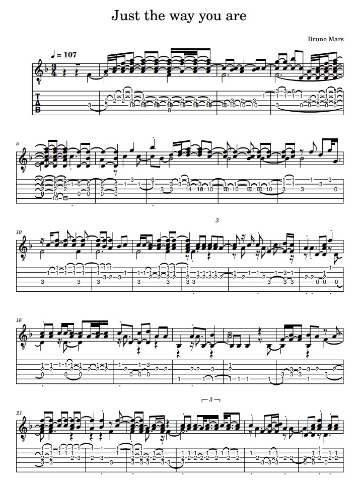 just the way tabs guitar