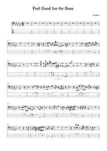 feel good inc tablatura basso
