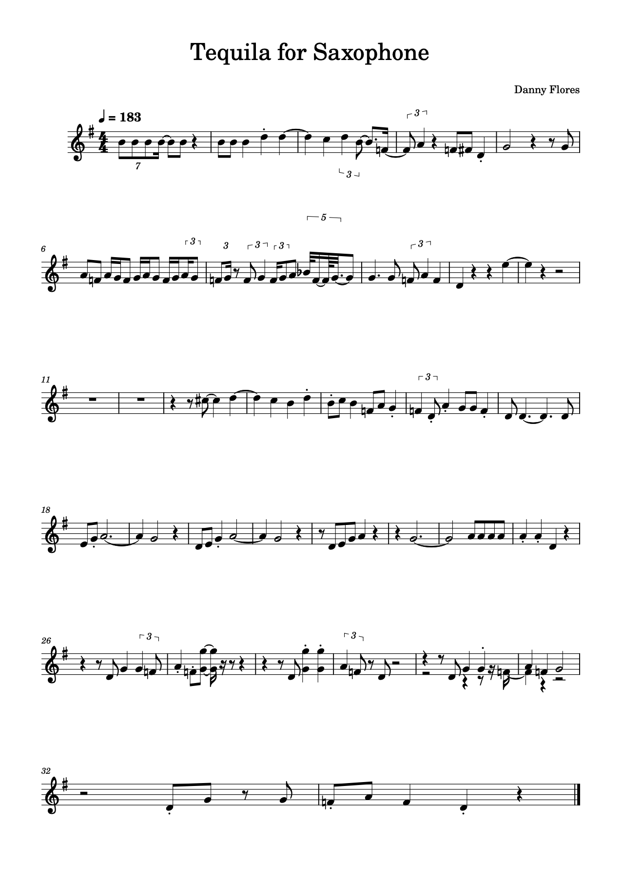tequila saxophone sheet music