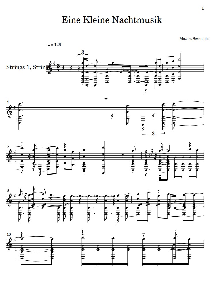 Eine Kleine Nachtmusik violin sheet music
