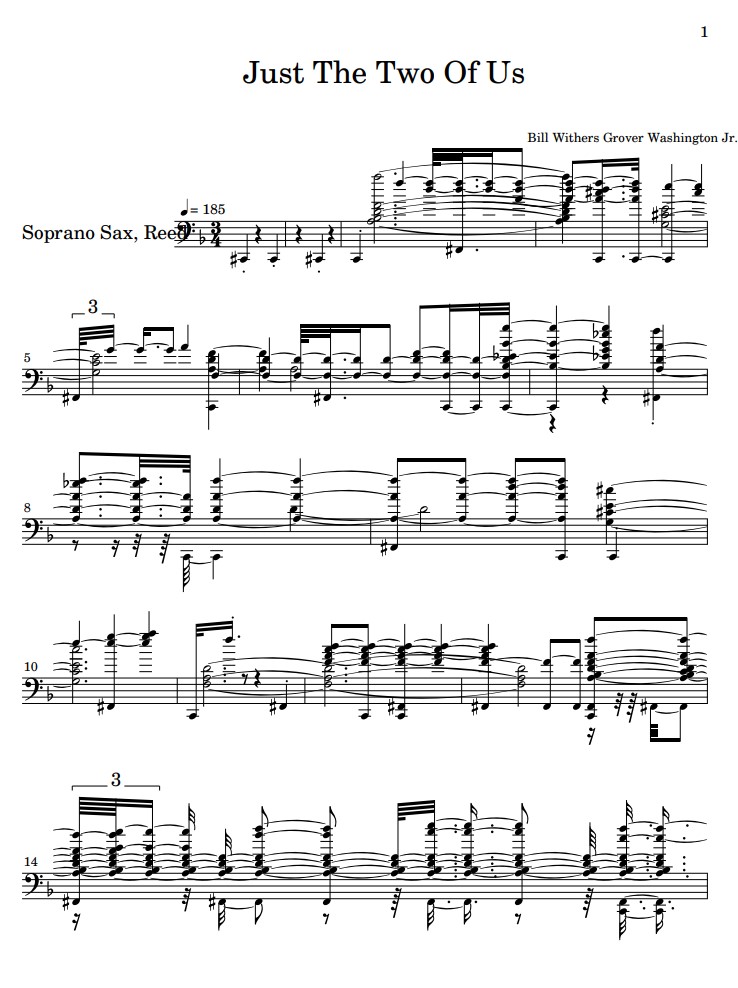 Just the two of us partitura saxofone