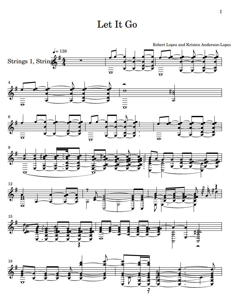 Let It Go violin sheet music