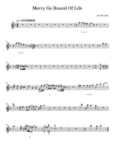 Merry Go Round Of Life partitura flauta