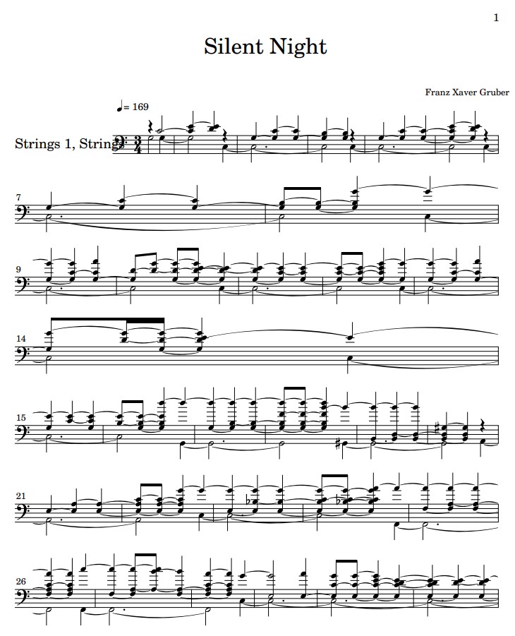 Silent Night spartito violon