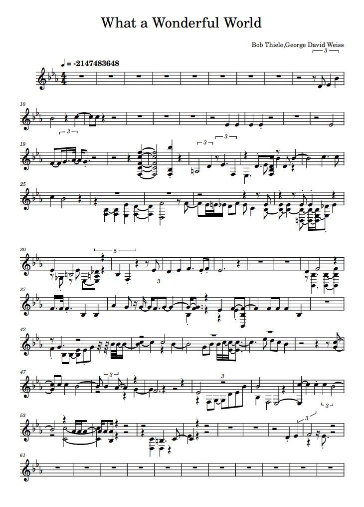 What a Wonderful World partitura trompete