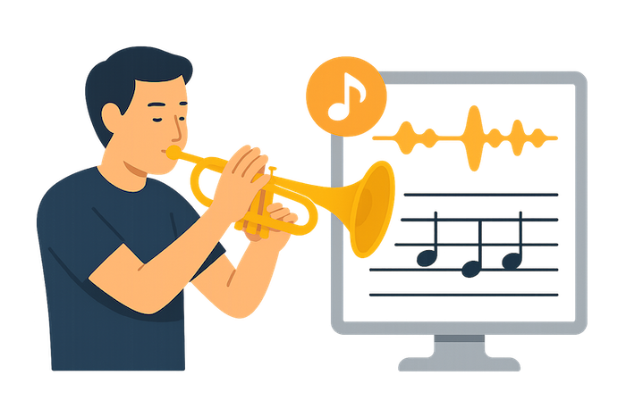 ai transcription tool trumpetconvert trumpet audio to sheet music notes
